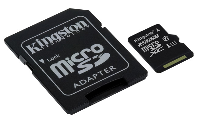 Kingston 256 GB microSD kartlarını tanıttı - microSDXC Class 10 UHS-I