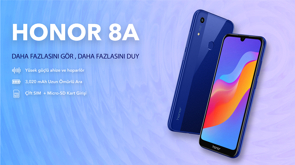 Yeni Damla Çentikli HONOR 8A Türkiye’de!