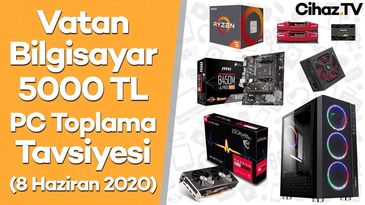 Vatan Bilgisayar 5000 TL PC Toplama Tavsiyesi – Monitör Klavye Mouse ile 6000 TL