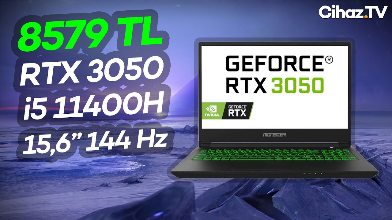 8579 TL RTX 3050 Laptop Önerisi | Monster Abra A5 V17.1 (Video)