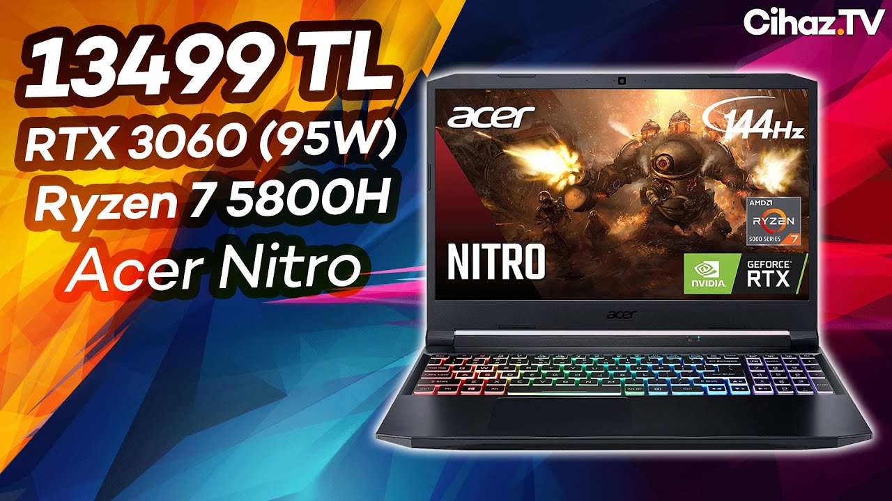 13499 TL RTX 3060 (95W) Ryzen 7 5800H Laptop – Acer Nitro 5 AN515-45-R6DY (NH.QBCEY.003)