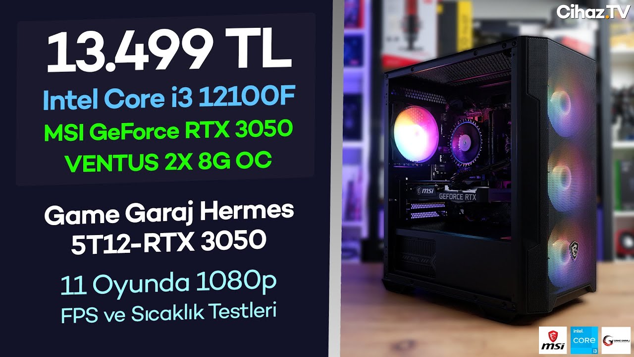 13.499 TL F/P MSI Hazır Sistem Game Garaj Hermes 5T12-RTX3050 İncelemesi (Video)