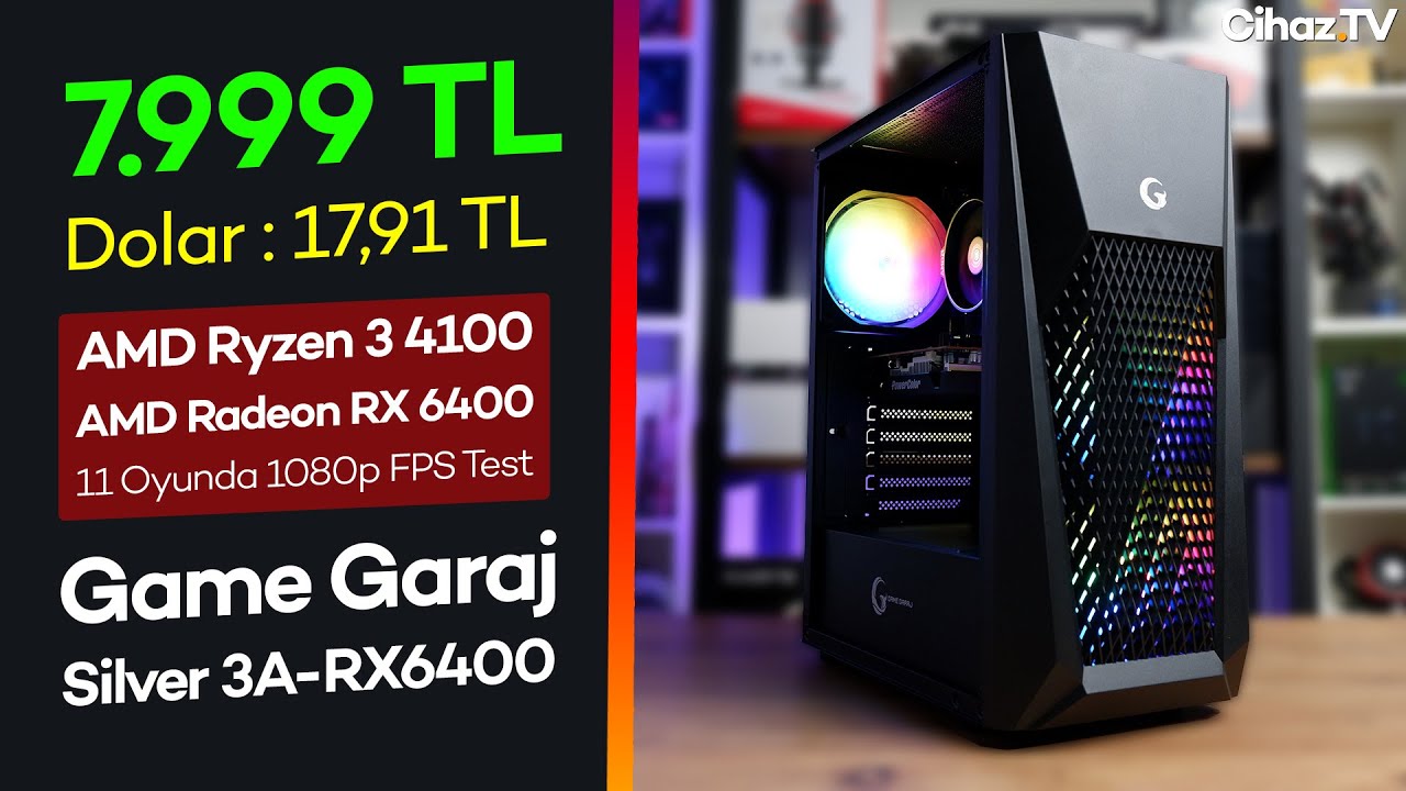 7.999 TL Hazır Sistem Game Garaj Silver 3A-RX6400 İncelemesi (Video)