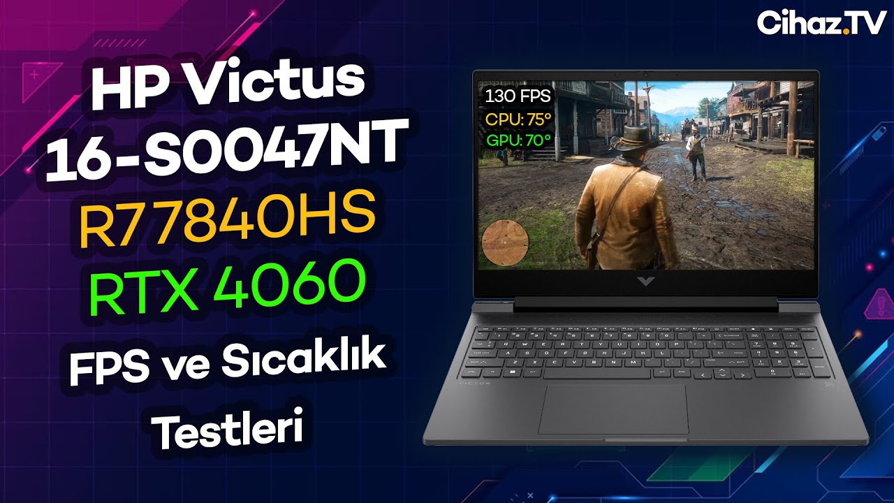 R7 7840HS + RTX 4060 (120W+Mux) HP Victus Gaming 16-S0047NT 892P5EA FPS ve Sıcaklık Testleri