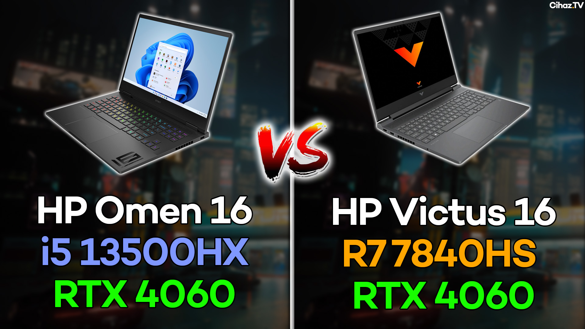 i5 13500HX RTX 4060 vs R7 7840HS RTX 4060 FPS Sıcaklık Watt Kıyaslaması